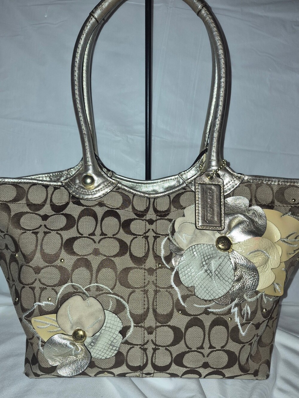 Coach Signature Floral Appliqué Bleecker Tote
